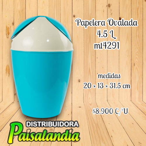 Papelera ovalada 4.5 L (UND)