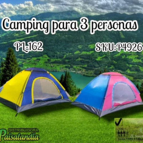 Camping para 3 personas colores surtidos PL-162 (UND)