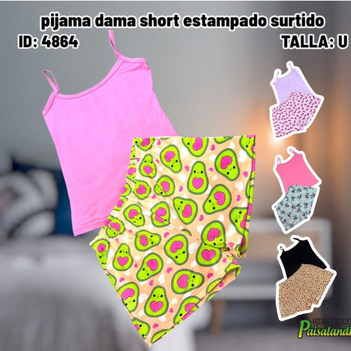 pijama dama short estampado surtido (UND)