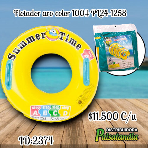 Flotador piscina aro color 100# (UND)