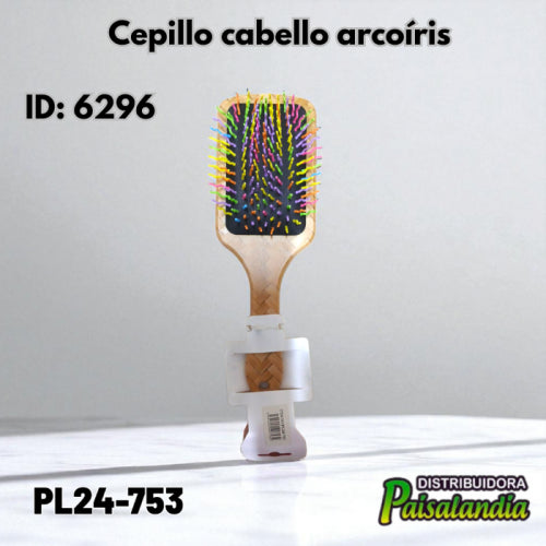 Cepillo cabello arcoíris PL24-753 26x10 cm (UND)