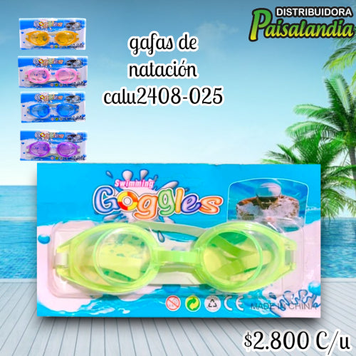 Gafas de natación encartonadas colores surtidos calu2408-025 (UND)