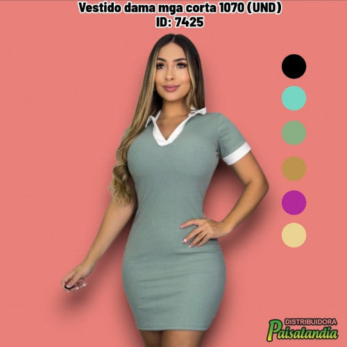Vestido dama mga corta 1070 (UND)