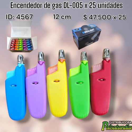 Encendedor de gas DL-005 x25 unidades (UND)