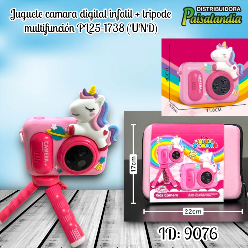 Juguete camara digital infatil + tripode multifunción PL25-1738 (UND)