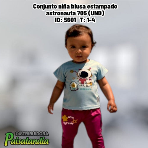 Conjunto niña blusa estampado astronauta 705 (UND)