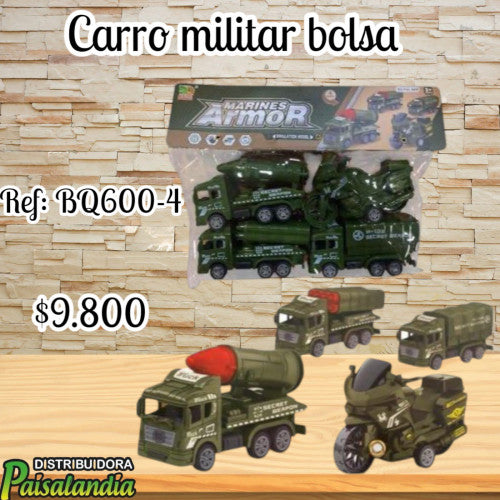 Juguete carro militar bolsa BQ600-4-LOC (UND)