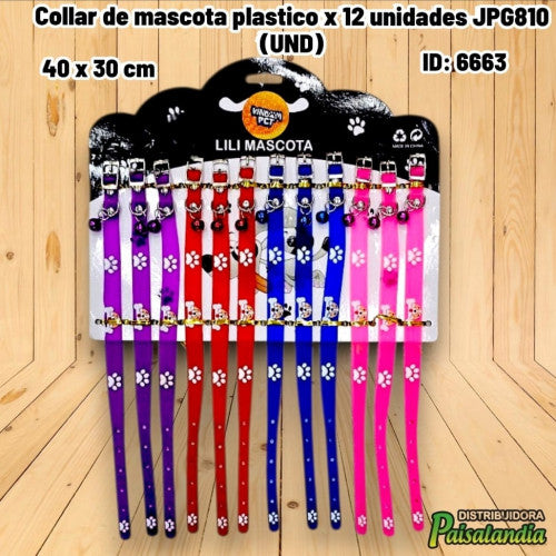 Collar de mascota plastico x 12 unidades JPG810 (UND)