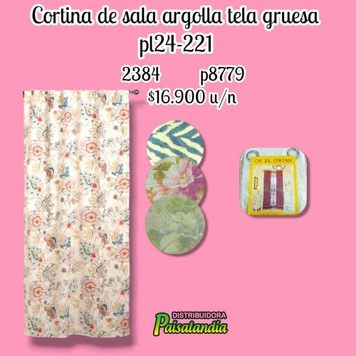 Cortina de sala argolla tela gruesa PL24-221 (UND)