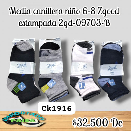 Media canillera niño 6-8 Zgood estampada 2GD-09703-B