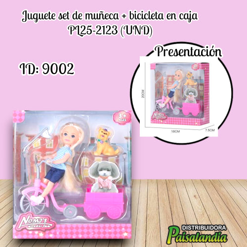 Juguete set de muñeca + bicicleta en caja PL25-2123 (UND)