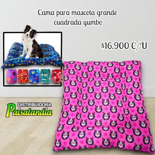 Cama de perro grande cuadrada jumbo (UND)