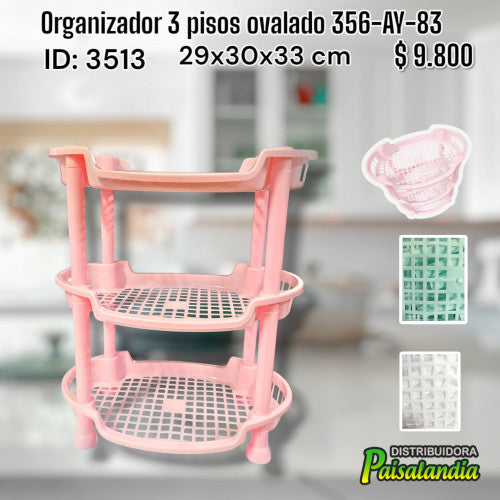 Organizador 3 pisos ovalado 356-AY-83 (UND)