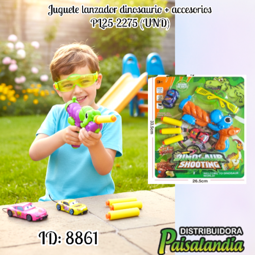 Juguete lanzador dinosaurio + accesorios PL25-2275 (UND)