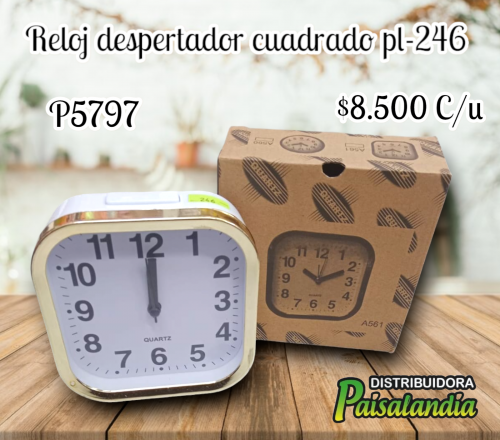 Reloj despertador cuadrado pl-246