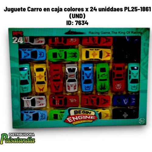 Juguete Carro en caja colores x 24 uniddaes PL25-1861 (UND)
