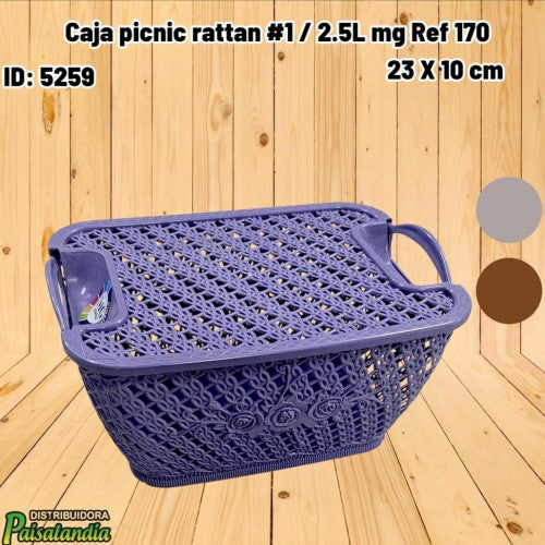 Caja picnic rattan #1 / 2.5L mg Ref 170 (UND)