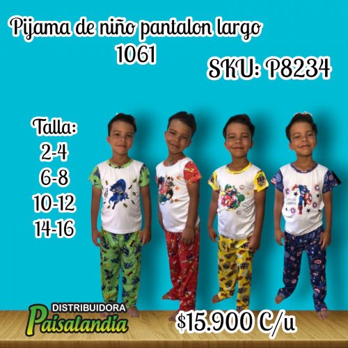 Pijama de niño pantalon largo 1061