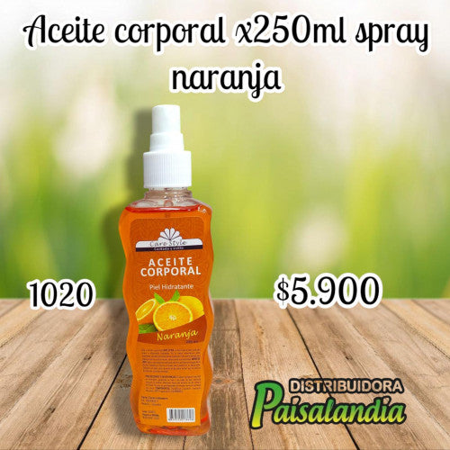 Aceite corporal x250 ml spray naranja (UND)