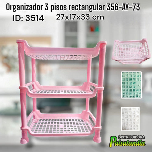 Organizador 3 pisos rectangular 356-AY-73 (UND)