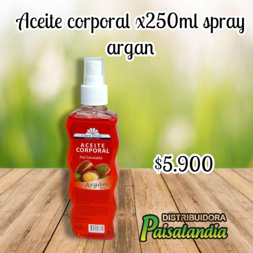 Aceite corporal x250 ml spray argán (UND)