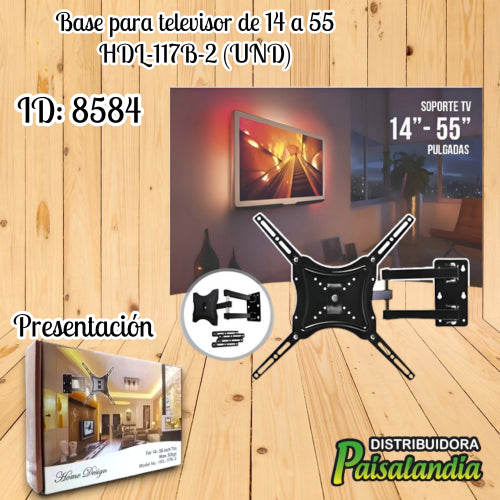 Base para televisor de 14 a 55 HDL-117B-2 (UND)