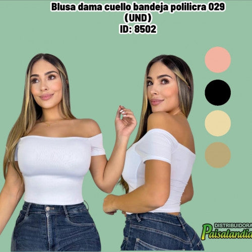 Blusa dama cuello bandeja polilicra 029 (UND)