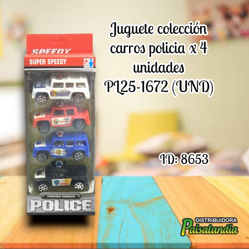 Juguete colección carros x 4 unidades PL25-1672 (UND)