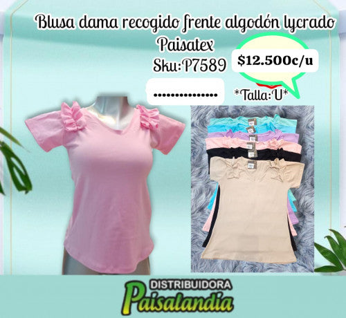 Blusa dama recogido frente paisatex