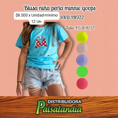Blusa niña perla minnie goops (DC)