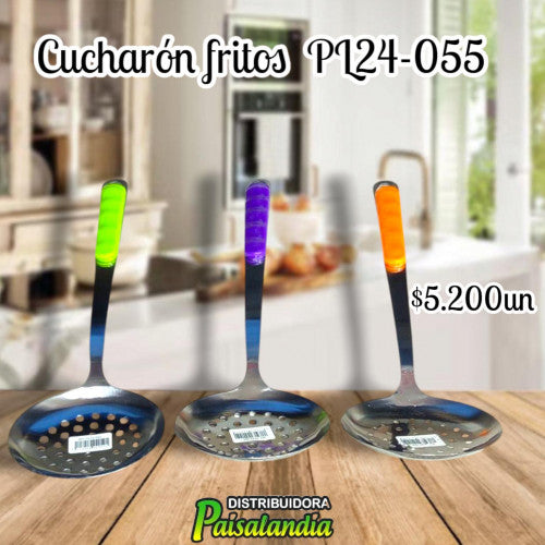 Cucharón de fritos mango colores PL24-055 (UND)