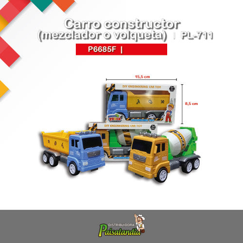 Juguete carro constructor (mezclador o volqueta) PL-711 (UND)