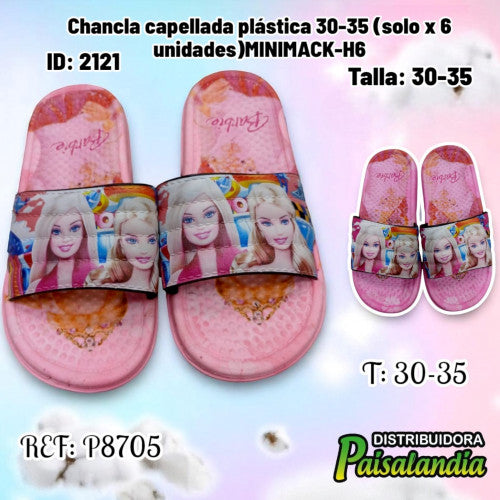Chancla capellada plástica 30-35 MINIMACK-H6 (SOLO VENTA X 6 UNIDADES)