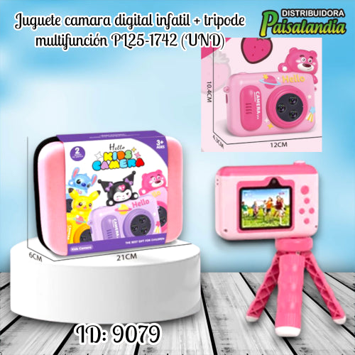 Juguete camara digital infatil + tripode multifunción PL25-1742 (UND)