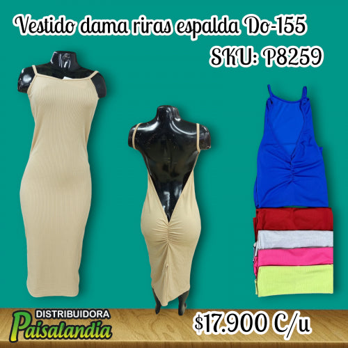 Vestido dama tiras espalda destapada Do-155