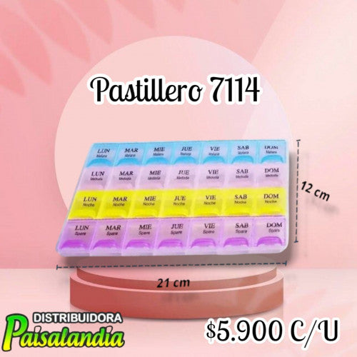 Pastillero plástico colores 7114 (UND)