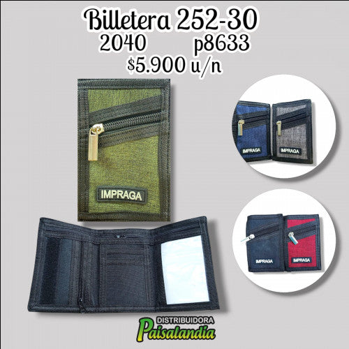 Billetera clásica colores surtidos 252-30 (UND)