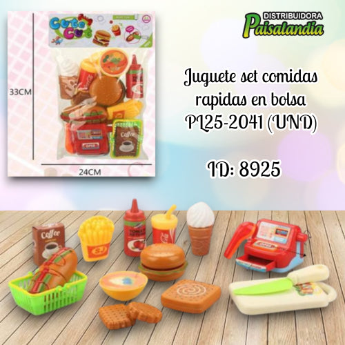 Juguete set comidas rapidas en bolsa PL25-2041 (UND)