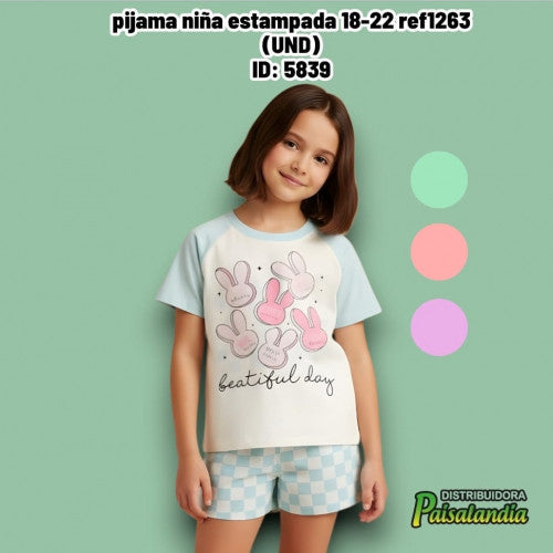 pijama niña estampada 18-22 ref1263 (UND)