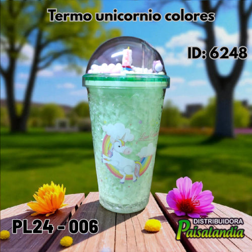 Termo pitillo unicornio colores PL24-006 (UND)
