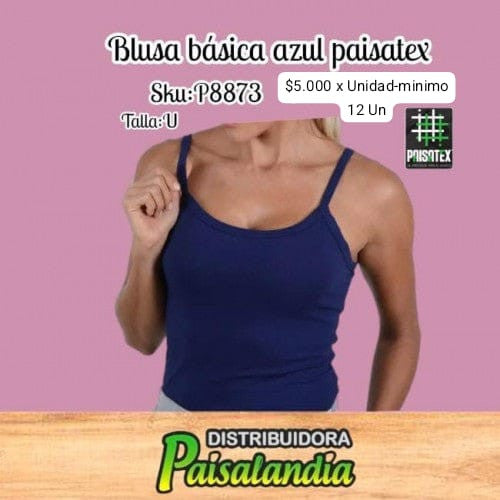 Blusa basica dama azul paisatex (DC)