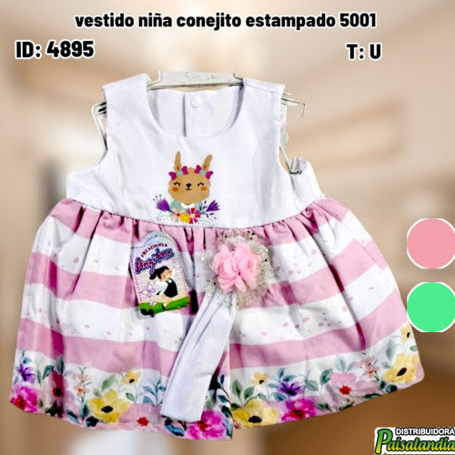 vestido niña conejito estampado 5001 (UND)