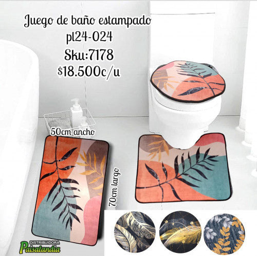 Juego de baño estampado PL24-024