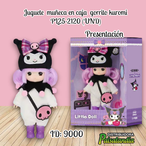 Juguete muñeca en caja gorrito negro PL25-2120 (UND)