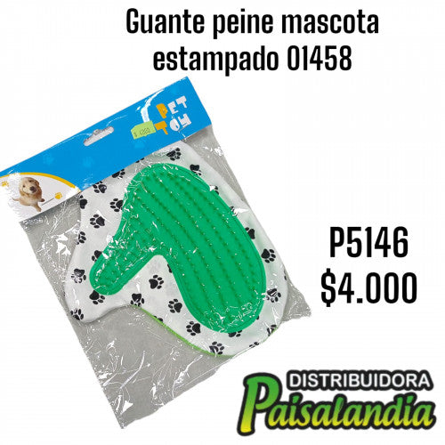 Guante peine mascota estampado 01458