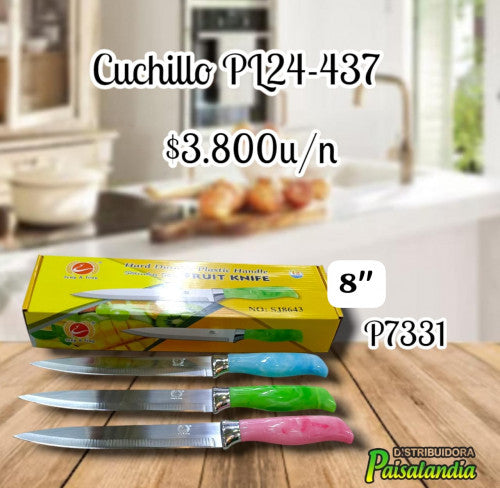 Cuchillo 8" mango colores PL24-437 (UND)
