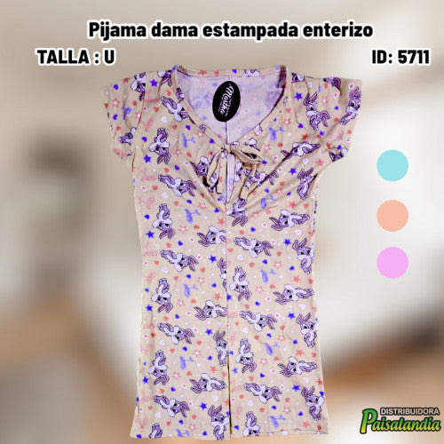 Pijama dama estampada enterizo (UND)