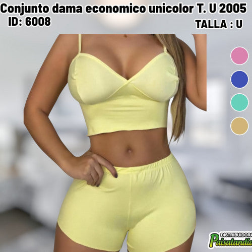 Conjunto dama economico unicolor T. U 2005 (UND)