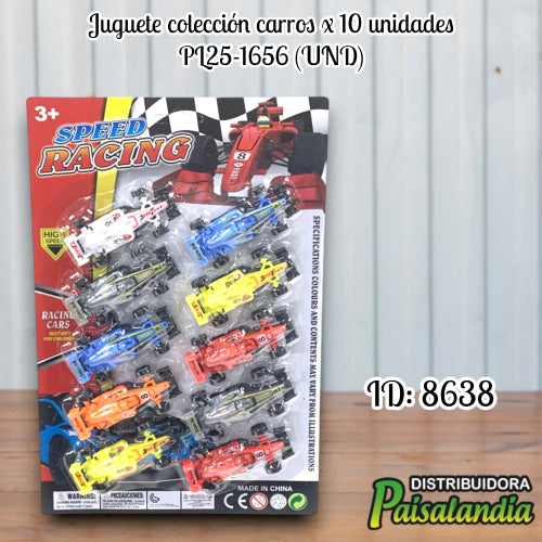 Juguete colección carros x 10 unidades PL25-1656 (UND)