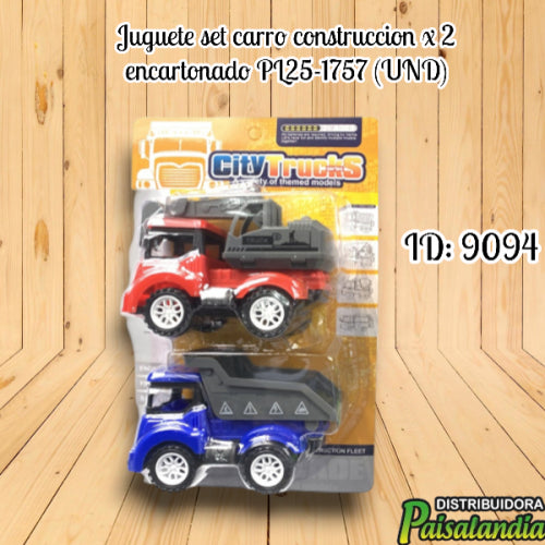 Juguete set carro construccion x 2 encartonado PL25-1757 (UND)